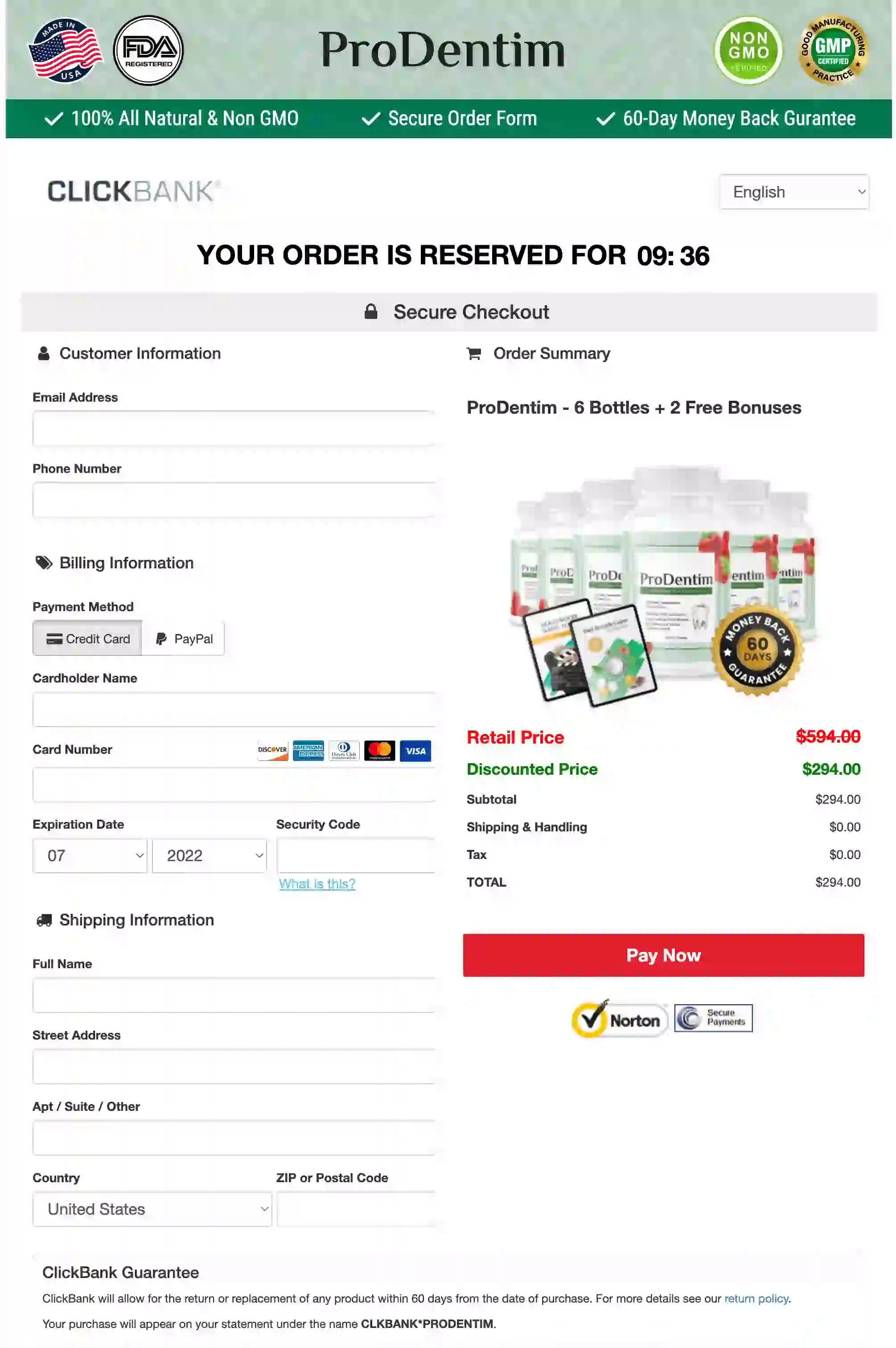 prodentum order page